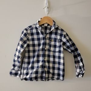 Carter's plaid button up shirt blue and white 4T dress up shirt